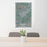 24x36 Oviedo Spain Map Print Portrait Orientation in Afternoon Style Behind 2 Chairs Table and Potted Plant