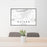 24x36 Oviedo Spain Map Print Lanscape Orientation in Classic Style Behind 2 Chairs Table and Potted Plant