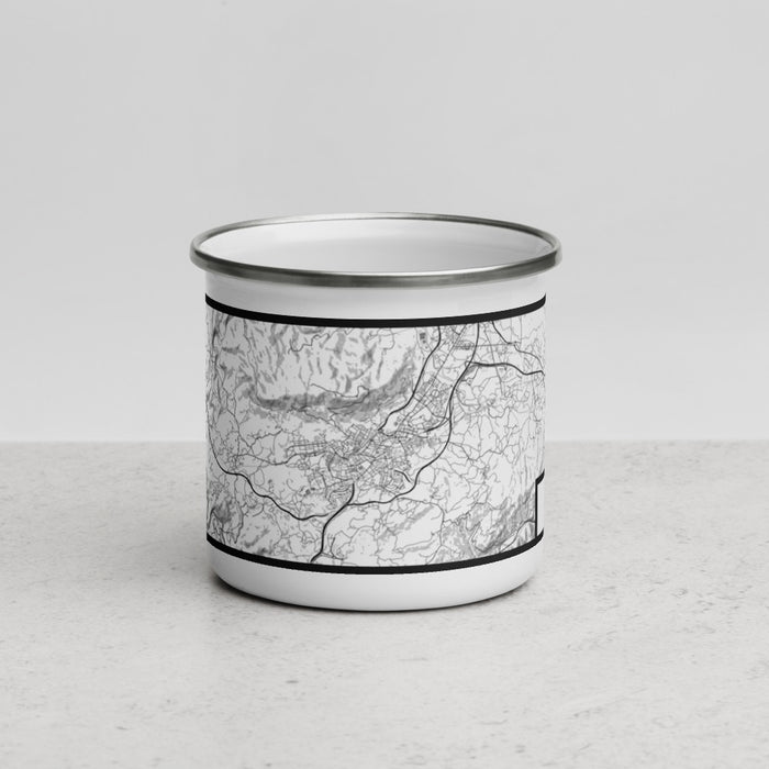 Front View Custom Oviedo Spain Map Enamel Mug in Classic