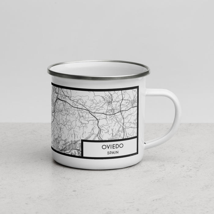 Right View Custom Oviedo Spain Map Enamel Mug in Classic