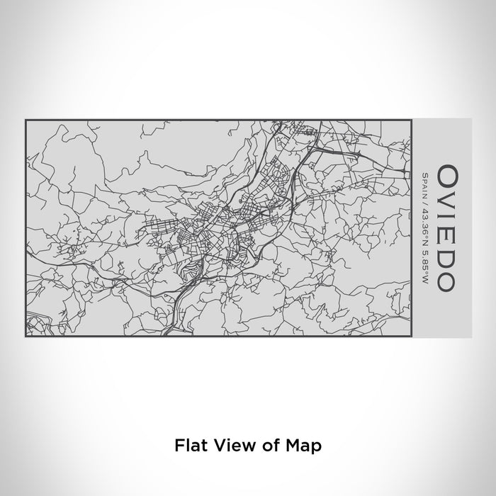 Rendered View of Oviedo Spain Map Engraving on 17oz Stainless Steel Insulated Cola Bottle