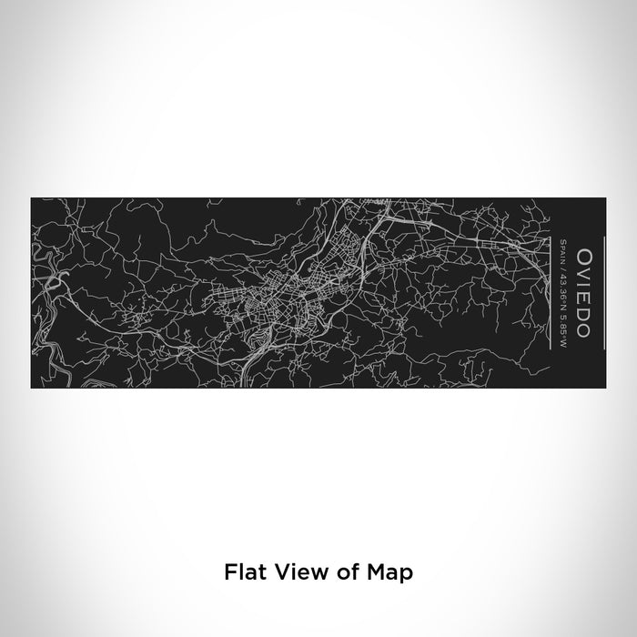 Rendered View of Oviedo Spain Map Engraving on 10oz Stainless Steel Insulated Cup with Sliding Lid in Black