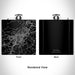 Rendered View of Oviedo Spain Map Engraving on 6oz Stainless Steel Flask in Black