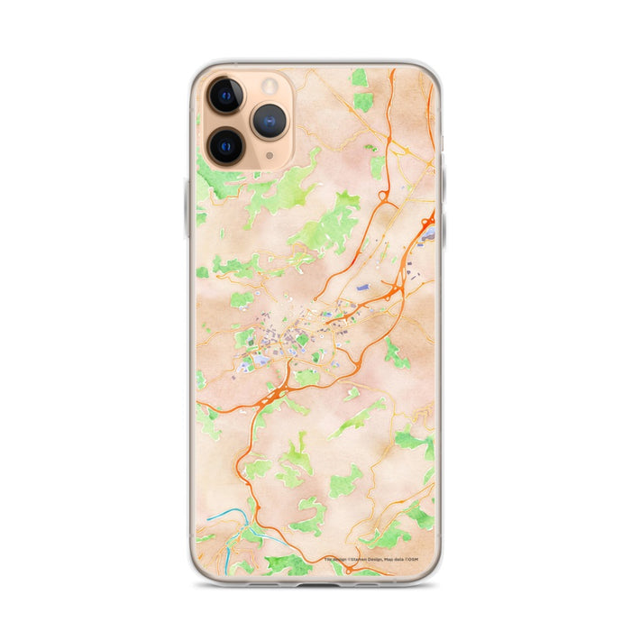 Custom iPhone 11 Pro Max Oviedo Spain Map Phone Case in Watercolor
