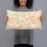 Person holding 20x12 Custom Oviedo Spain Map Throw Pillow in Watercolor