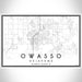 Owasso Oklahoma Map Print Landscape Orientation in Classic Style With Shaded Background