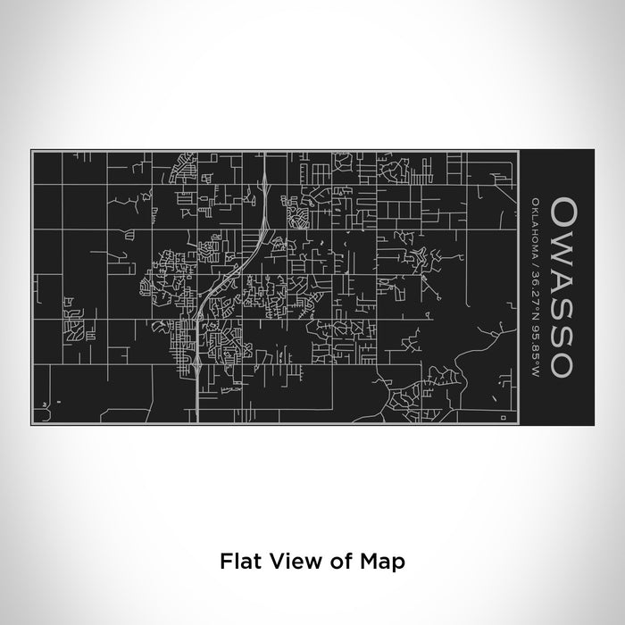 Rendered View of Owasso Oklahoma Map Engraving on 17oz Stainless Steel Insulated Cola Bottle in Black