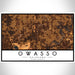 Owasso Oklahoma Map Print Landscape Orientation in Ember Style With Shaded Background