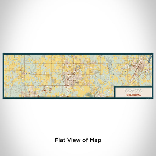 Flat View of Map Custom Owasso Oklahoma Map Enamel Mug in Woodblock