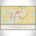 Owasso Oklahoma Map Print Landscape Orientation in Woodblock Style With Shaded Background