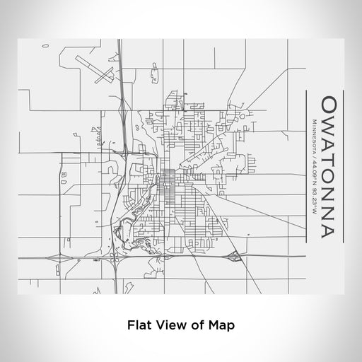 Rendered View of Owatonna Minnesota Map Engraving on 20oz Stainless Steel Insulated Bottle with Bamboo Top in White