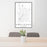 24x36 Owatonna Minnesota Map Print Portrait Orientation in Classic Style Behind 2 Chairs Table and Potted Plant