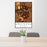24x36 Owatonna Minnesota Map Print Portrait Orientation in Ember Style Behind 2 Chairs Table and Potted Plant
