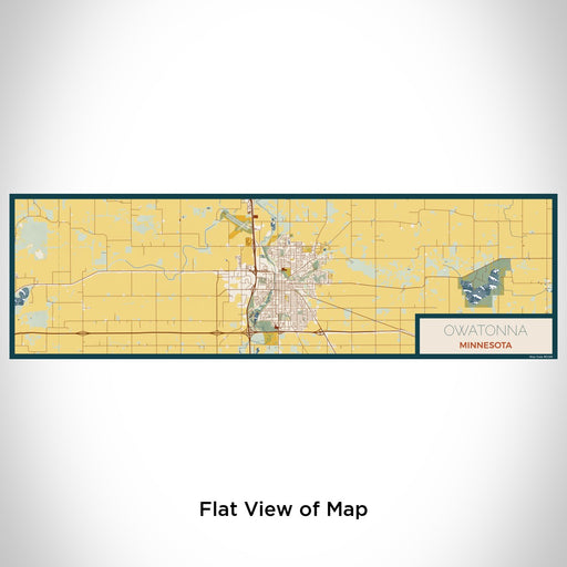 Flat View of Map Custom Owatonna Minnesota Map Enamel Mug in Woodblock