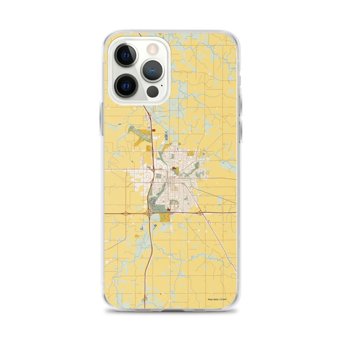 Custom Owatonna Minnesota Map iPhone 12 Pro Max Phone Case in Woodblock