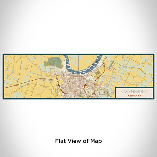 Flat View of Map Custom Owensboro Kentucky Map Enamel Mug in Woodblock