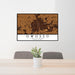 24x36 Owosso Michigan Map Print Lanscape Orientation in Ember Style Behind 2 Chairs Table and Potted Plant