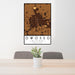 24x36 Owosso Michigan Map Print Portrait Orientation in Ember Style Behind 2 Chairs Table and Potted Plant