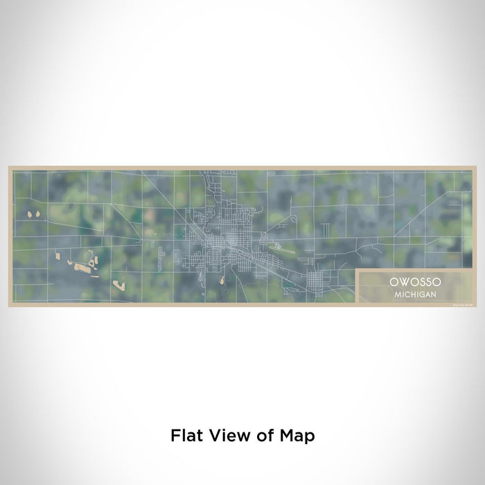 Flat View of Map Custom Owosso Michigan Map Enamel Mug in Afternoon