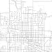 Owosso Michigan Map Print in Classic Style Zoomed In Close Up Showing Details
