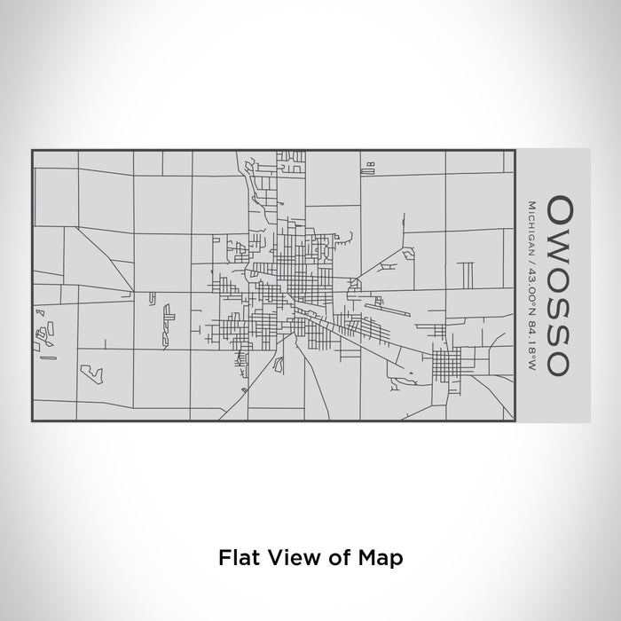 Rendered View of Owosso Michigan Map Engraving on 17oz Stainless Steel Insulated Cola Bottle