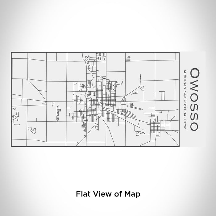 Rendered View of Owosso Michigan Map Engraving on 17oz Stainless Steel Insulated Cola Bottle in White