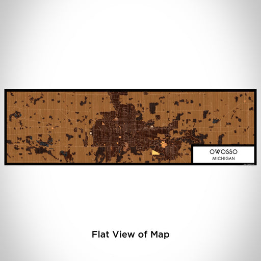 Flat View of Map Custom Owosso Michigan Map Enamel Mug in Ember