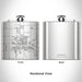 Rendered View of Owosso Michigan Map Engraving on 6oz Stainless Steel Flask