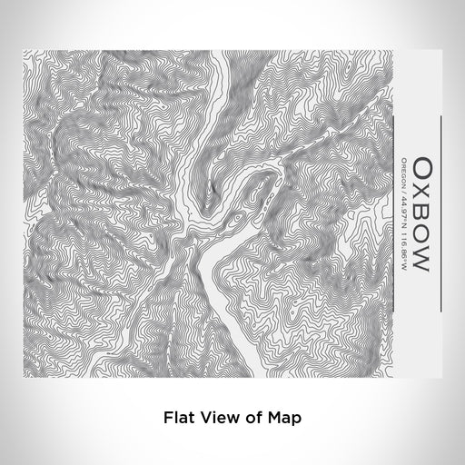 Rendered View of Oxbow Oregon Map Engraving on 20oz Stainless Steel Insulated Bottle with Bamboo Top in White