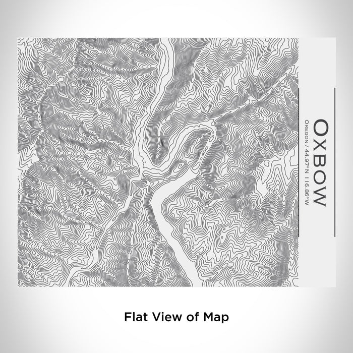 Rendered View of Oxbow Oregon Map Engraving on 20oz Stainless Steel Insulated Bottle with Bamboo Top in White