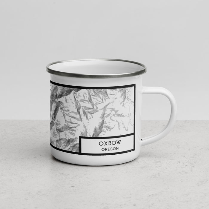 Right View Custom Oxbow Oregon Map Enamel Mug in Classic