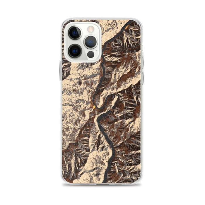 Custom iPhone 12 Pro Max Oxbow Oregon Map Phone Case in Ember