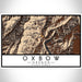 Oxbow Oregon Map Print Landscape Orientation in Ember Style With Shaded Background