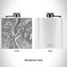 Rendered View of Oxbow Oregon Map Engraving on 6oz Stainless Steel Flask in White