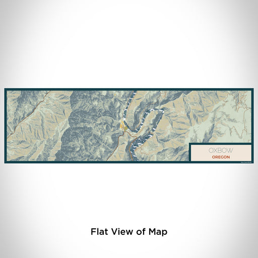 Flat View of Map Custom Oxbow Oregon Map Enamel Mug in Woodblock