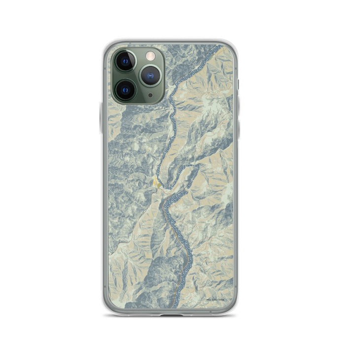 Custom iPhone 11 Pro Oxbow Oregon Map Phone Case in Woodblock