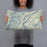 Person holding 20x12 Custom Oxbow Oregon Map Throw Pillow in Woodblock