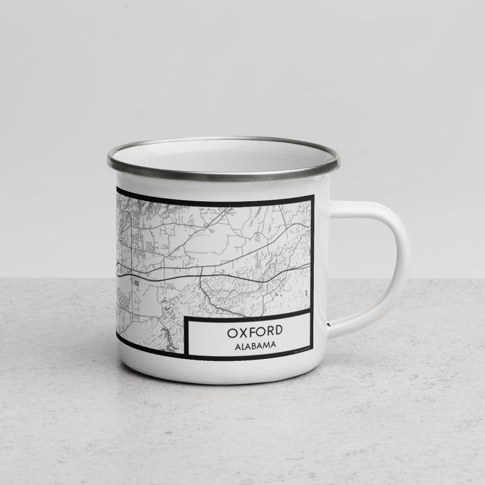 Right View Custom Oxford Alabama Map Enamel Mug in Classic