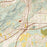 Oxford Alabama Map Print in Woodblock Style Zoomed In Close Up Showing Details