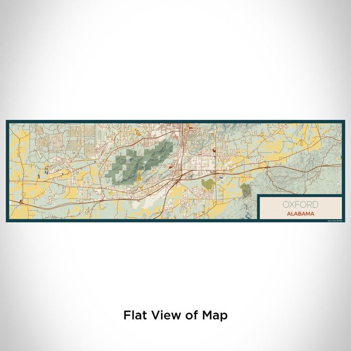 Flat View of Map Custom Oxford Alabama Map Enamel Mug in Woodblock