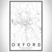 Oxford Mississippi Map Print Portrait Orientation in Classic Style With Shaded Background