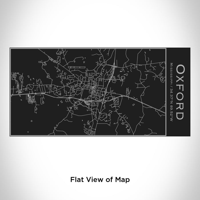 Rendered View of Oxford Mississippi Map Engraving on 17oz Stainless Steel Insulated Cola Bottle in Black