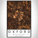 Oxford Mississippi Map Print Portrait Orientation in Ember Style With Shaded Background