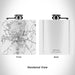 Rendered View of Oxford Mississippi Map Engraving on 6oz Stainless Steel Flask in White