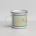 Left View Custom Oxford Mississippi Map Enamel Mug in Woodblock