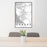 24x36 Oxnard California Map Print Portrait Orientation in Classic Style Behind 2 Chairs Table and Potted Plant