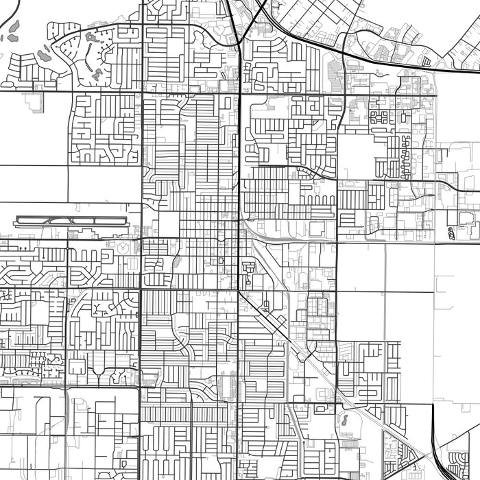 Oxnard California Map Print in Classic Style Zoomed In Close Up Showing Details