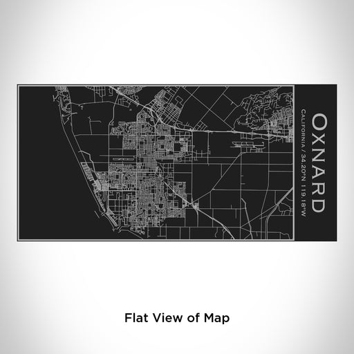 Rendered View of Oxnard California Map Engraving on 17oz Stainless Steel Insulated Cola Bottle in Black