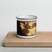Front View Custom Oxnard California Map Enamel Mug in Ember on Cutting Board