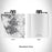 Rendered View of Oxnard California Map Engraving on 6oz Stainless Steel Flask in White